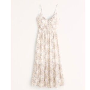 Abercrombie Women's Easy Waist Midaxi Dress - Small Tall - White Print